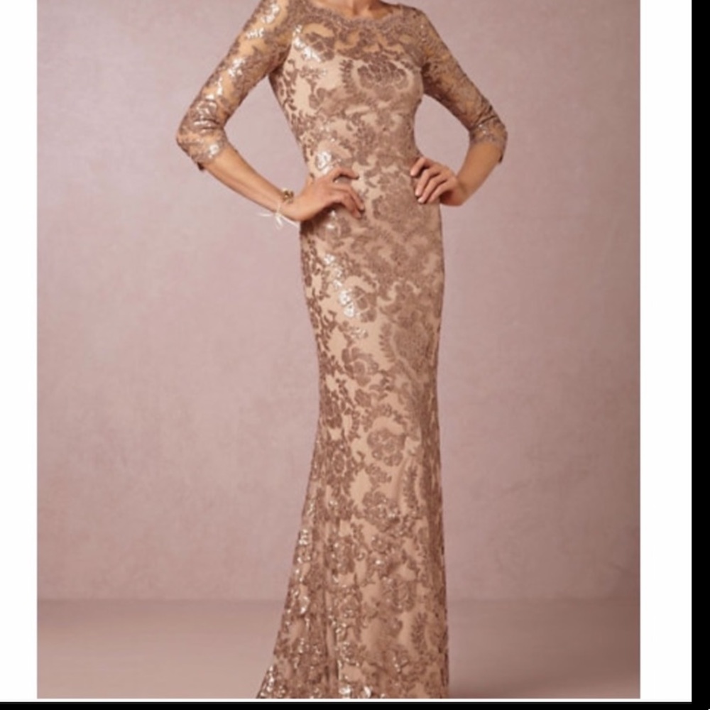 Tadashi Shoji Rose Gold formal dress